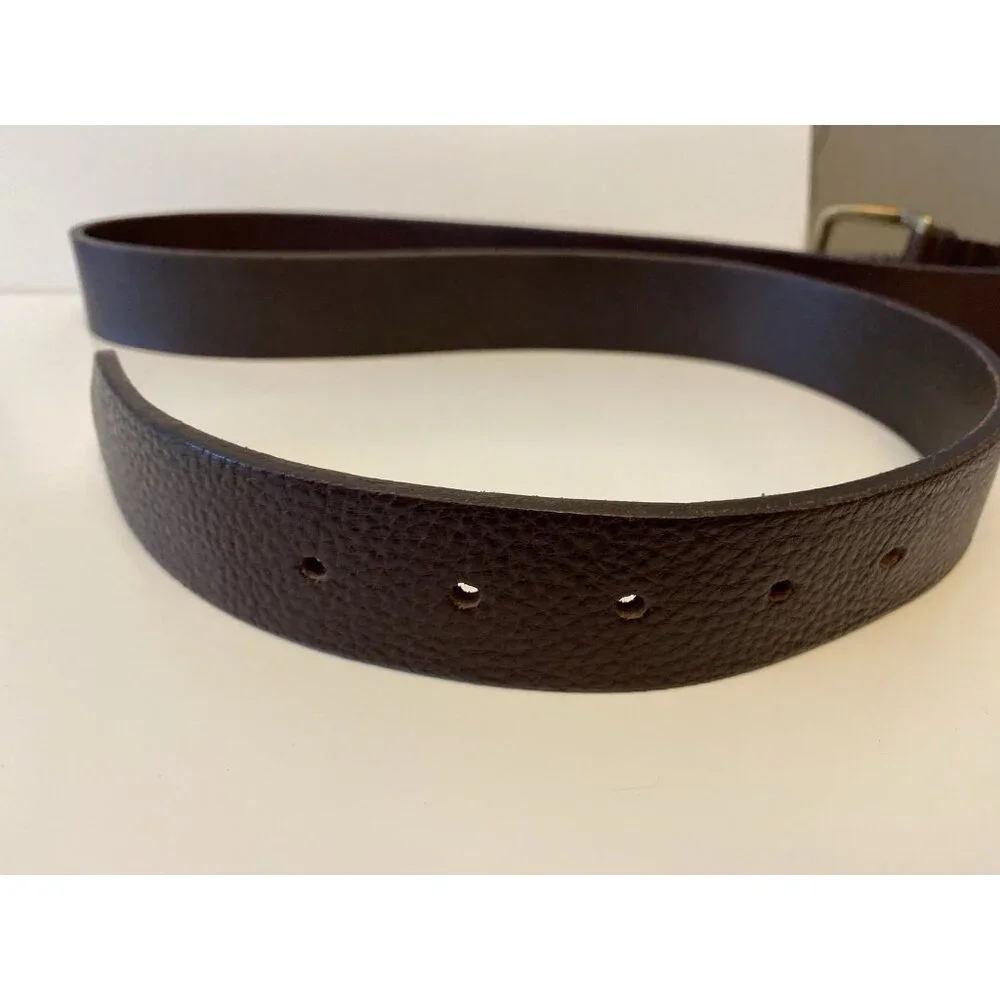 Eddie Bauer Brown Pebbled English Leather Belt Casual Everyday Jeans Sz 42